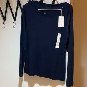 Navy womens long sleeve top